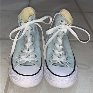 light blue high top converses